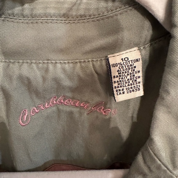 Caribbean Joe Army Green Jacket Size 10 - Picture 3 of 6